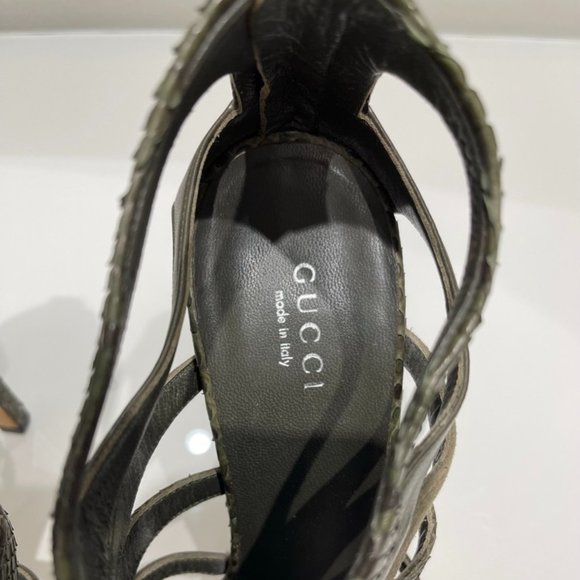 Gucci Snakeskin Stiletto Sandals - Picture 4 of 6